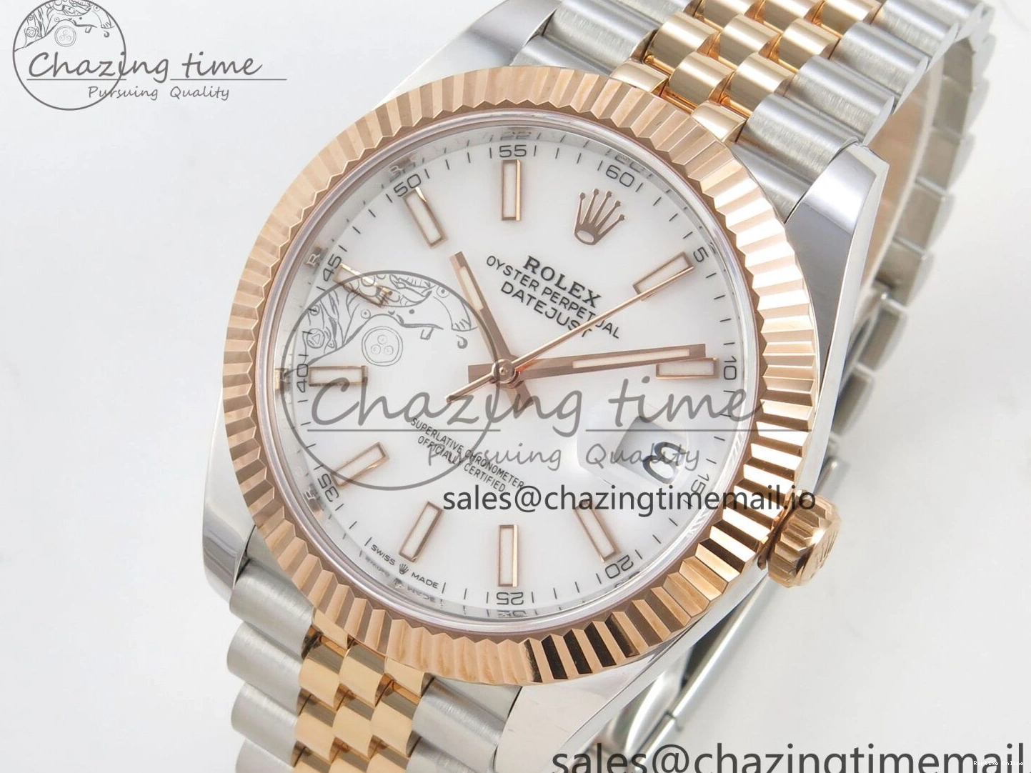 0520 DateJust 41 126331 SS RG ARF 1:1 Best Edition White Stick Dial on Jubilee Bracelet SH3235 (Weighted) StreetReady 199